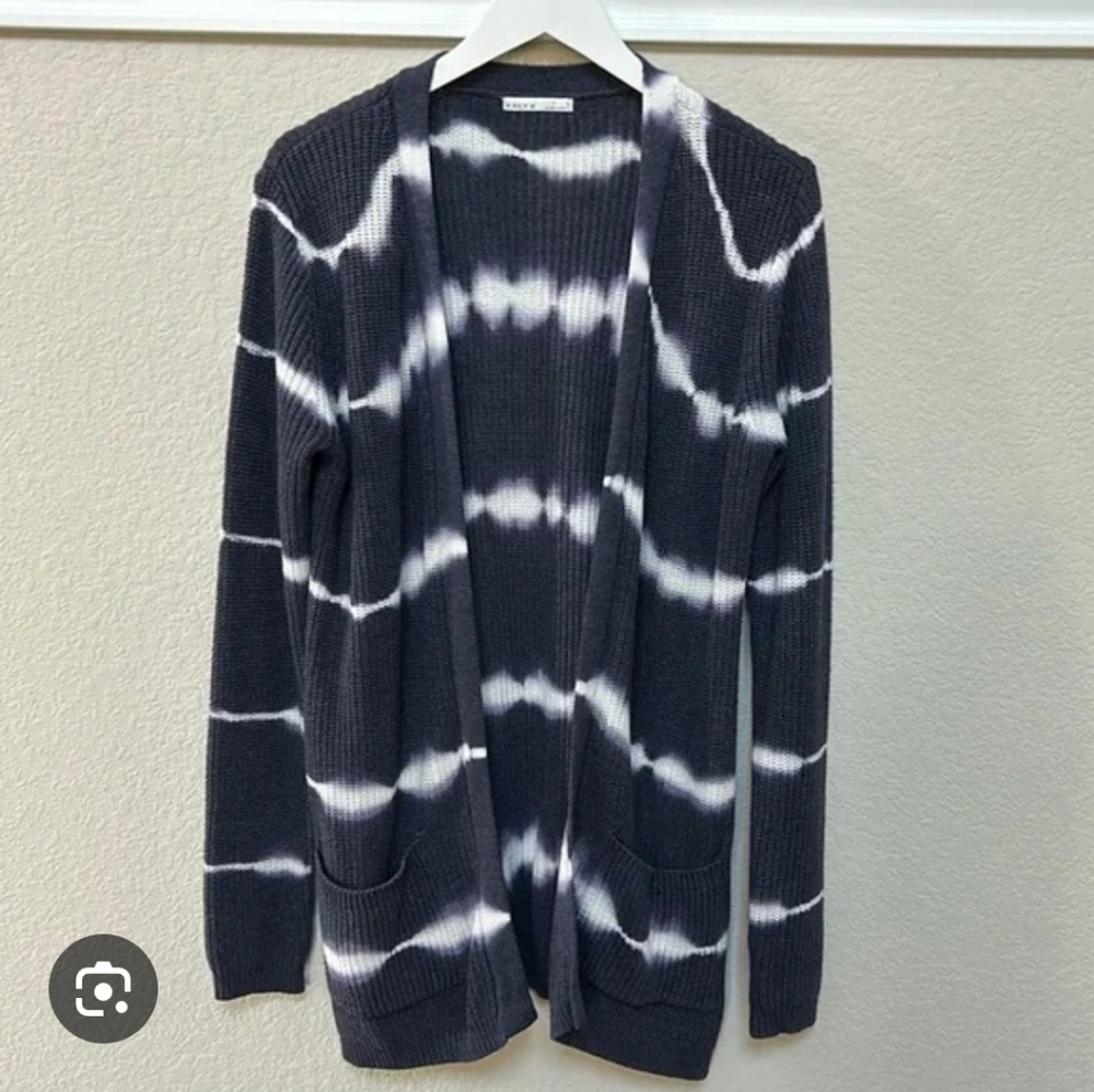 Stylish Blueish/purple With White Bleached  Women's Carnigan Sz XL